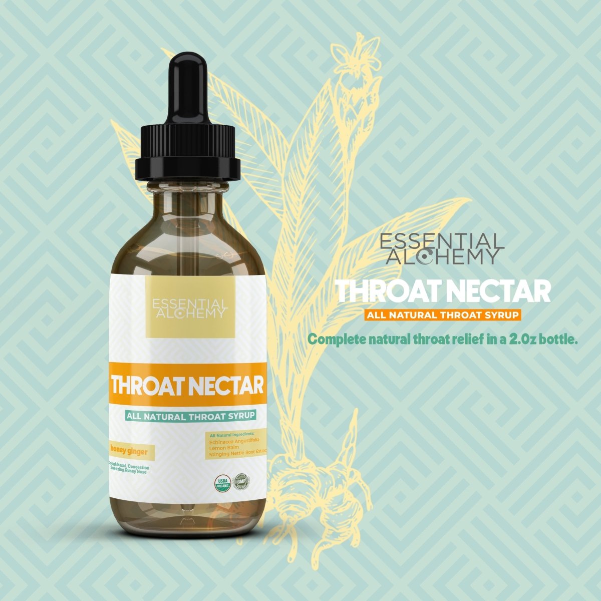 All-Natural Throat Syrup (Honey Ginger) - Clear Revive